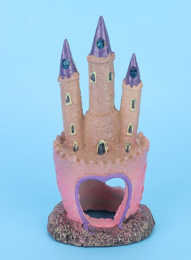 Glomora Fish Tank Decorations Small, Mermaid Fish Tank Decorations, Fish Castle for Aquarium, Pink Aquarium Resin Castle Decoration for Aquarium Fish Reptiles Tank - Image 5